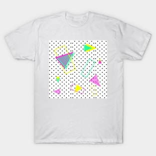 80s geometric graphic pattern polka retro vintage T-Shirt